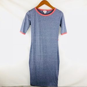 LulaRoe Julia Dress Blue Pink Size XS